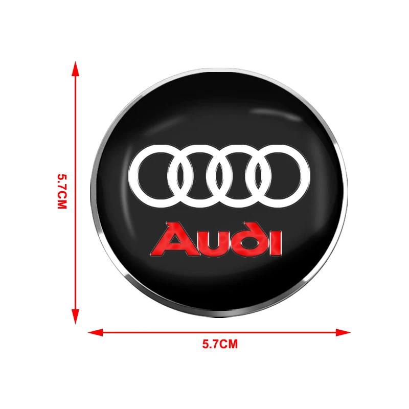 4Pcs Car Emblem 56mm Car Tyre Wheel Center Hub Cap Badge 3D Sticker For 4JHE Q5 Q3 Q7 R8 A3 A4L A5 A6L A8 A1 TT 8L A4 A5 A6