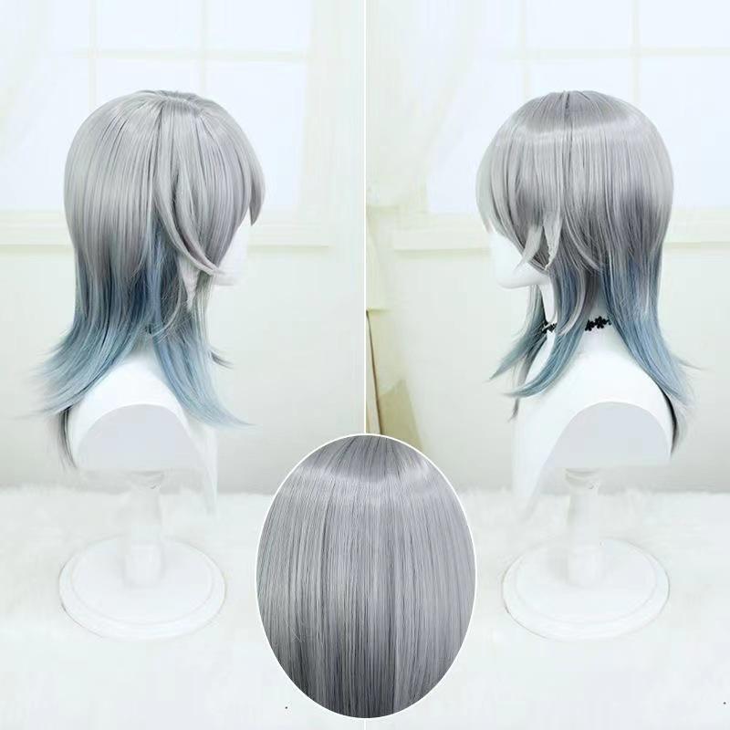 Collapse: Star Dome Railway Sunday Cospalm Wig Simulation Scalp Top Mixed Color Gradient Fake