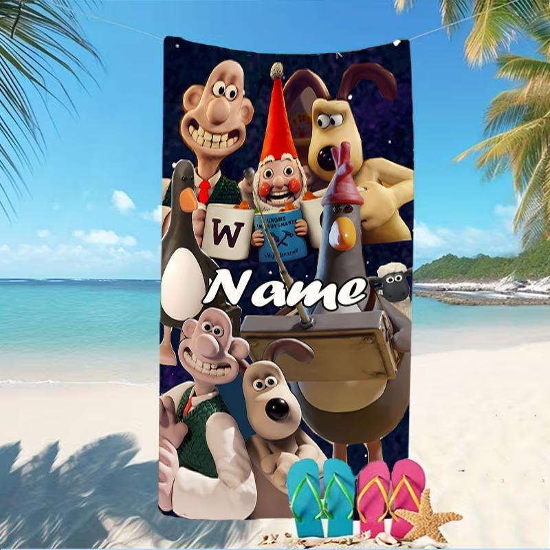 Customizable Personalized Beach Towels Wallace and Gromit Themed designs.Suitable for the Beach, Yoga, Sports;ideal As Beach Accessories