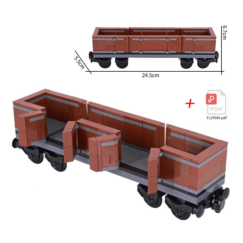 MOC City Steam Train Engine with Carriages: DIY High-Tech Modular Transport Vehicles Building Blocks Set