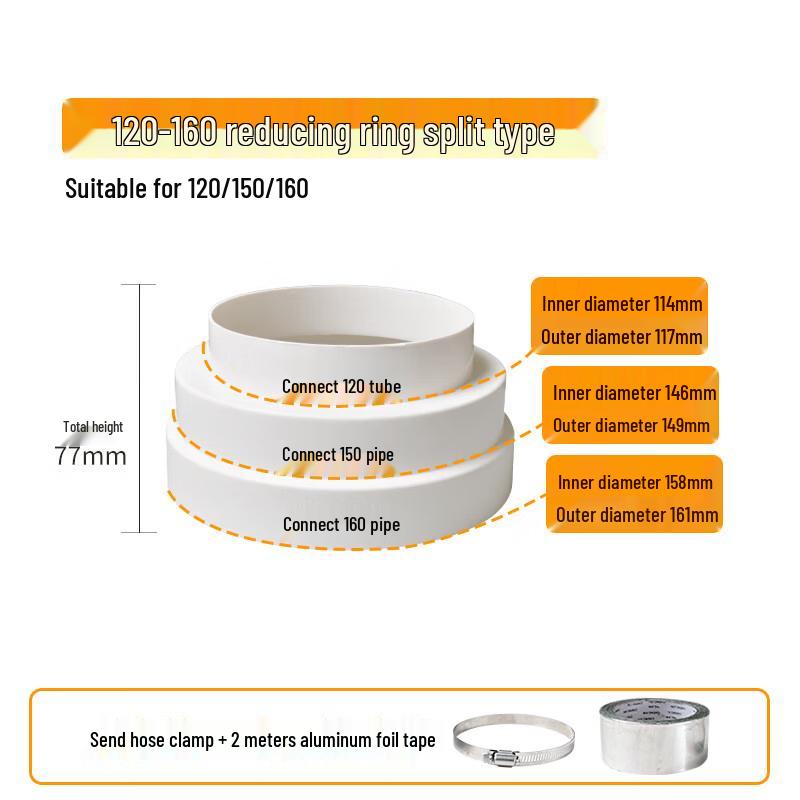 

Vent Pipe Reducer Adapter with Backdraft Damper