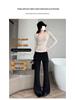 Women's Faux Two-Piece Micro-Flare High-Waisted Slimming Horseshoe Pants - Spring/Summer 2026