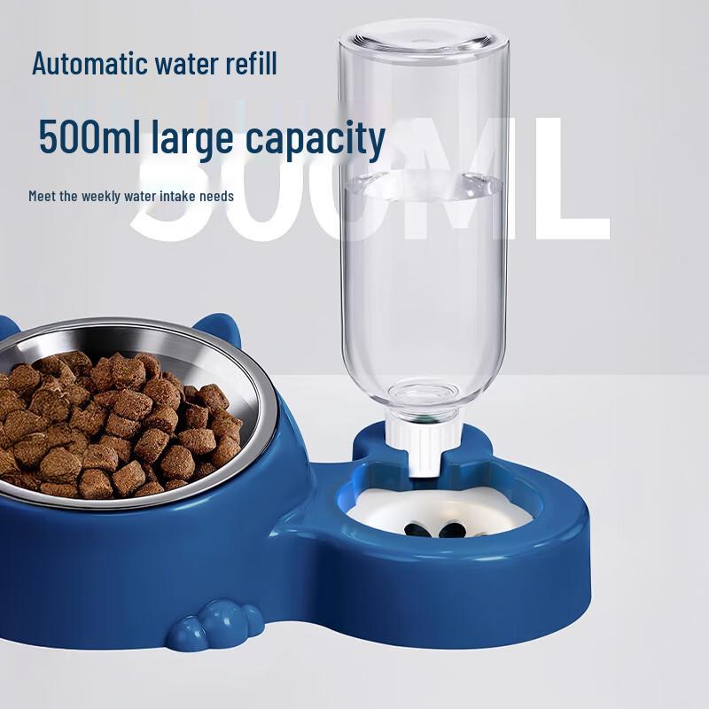 COODORA Stainless Steel Double Pet Feeder & Waterer CN plug (adapter included)