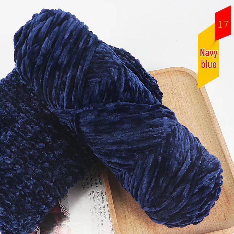 Chenille Golden Silk Velvet Yarn Ball - Medium Thick Glossy Yarn for Hand Knitting and Crochet Slippers.