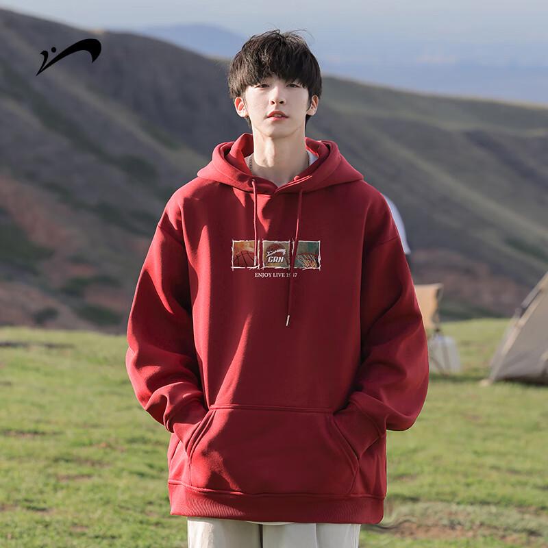 Guirenniao Men's Heavyweight Casual Hooded Sweatshirt