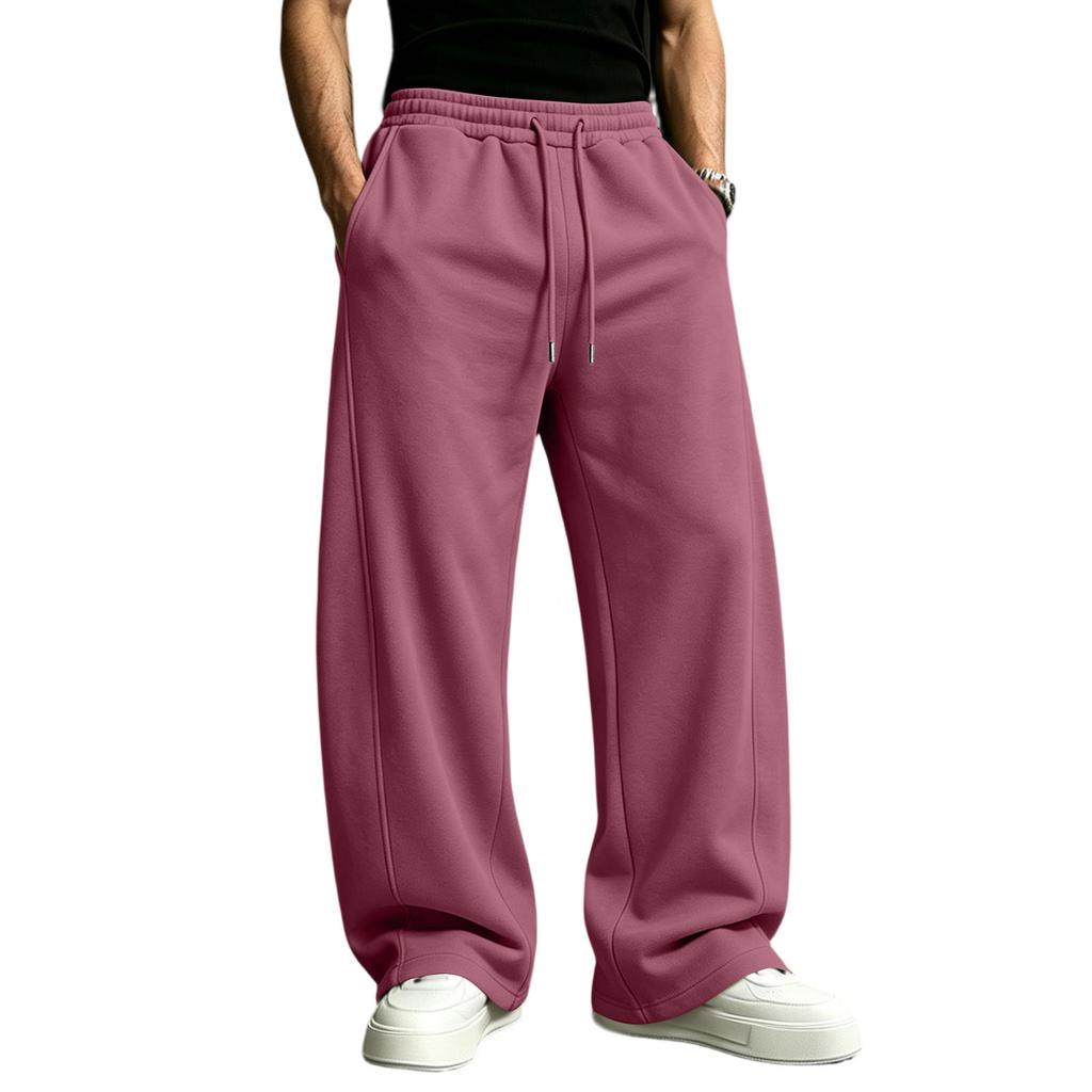 Men's Casual Sweatpants with Elastic Drawstring Waist Loose Fit Straight Leg for and Sports