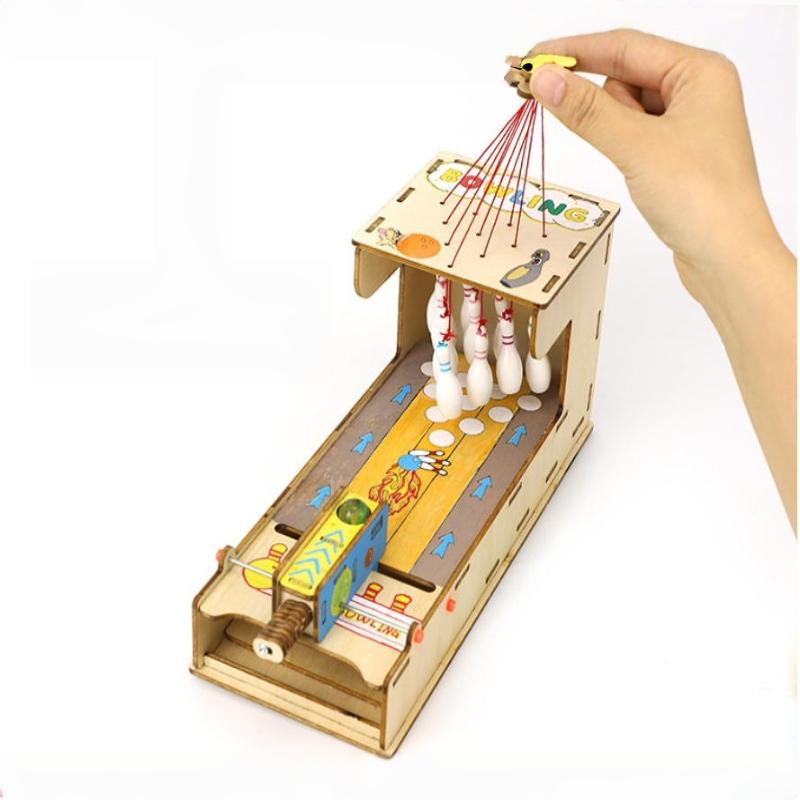 1 Set Physics Science Toys Diy Bowling Kit Science Experiment Education Model Puzzle Toy For Children Gift