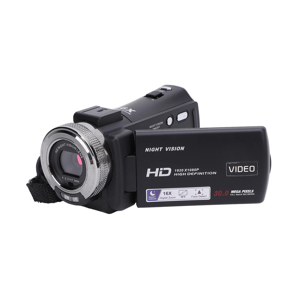 Video Camera Camcorder Digital Camera Recorder Full HD 1080P 30FPS 30MP 3.0 Inch 270 Degree Rotation LCD 16X Zoom
