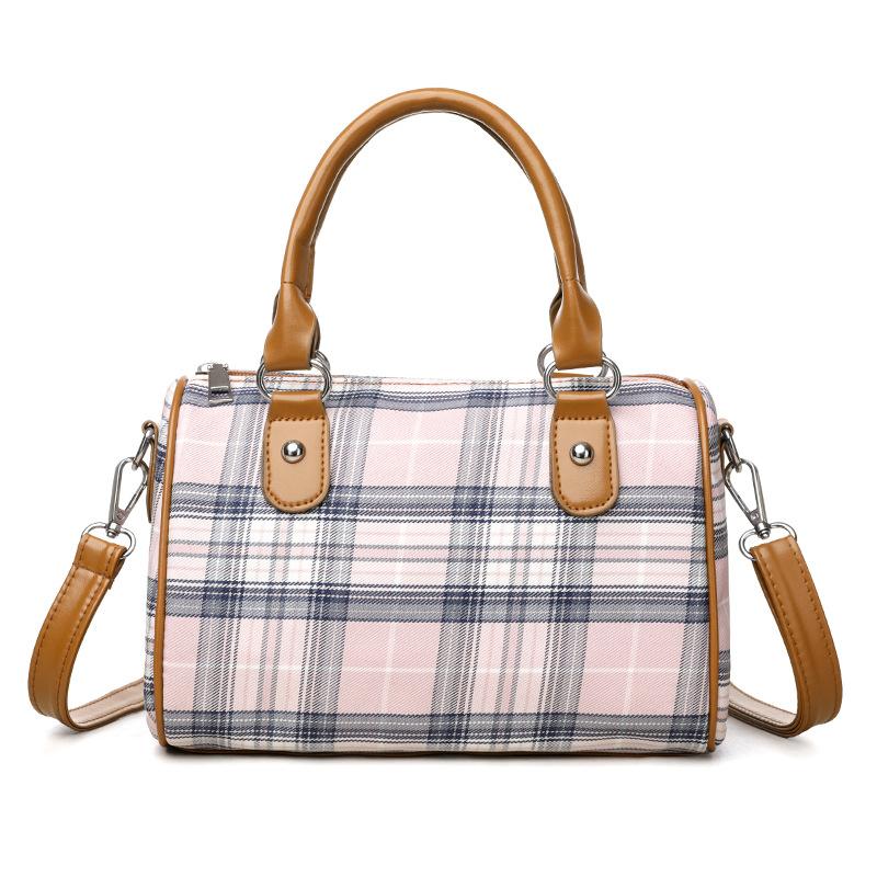 Fashionable large capacity checkered women's bag, college style class commuting shoulder bag, multifunctional backpack