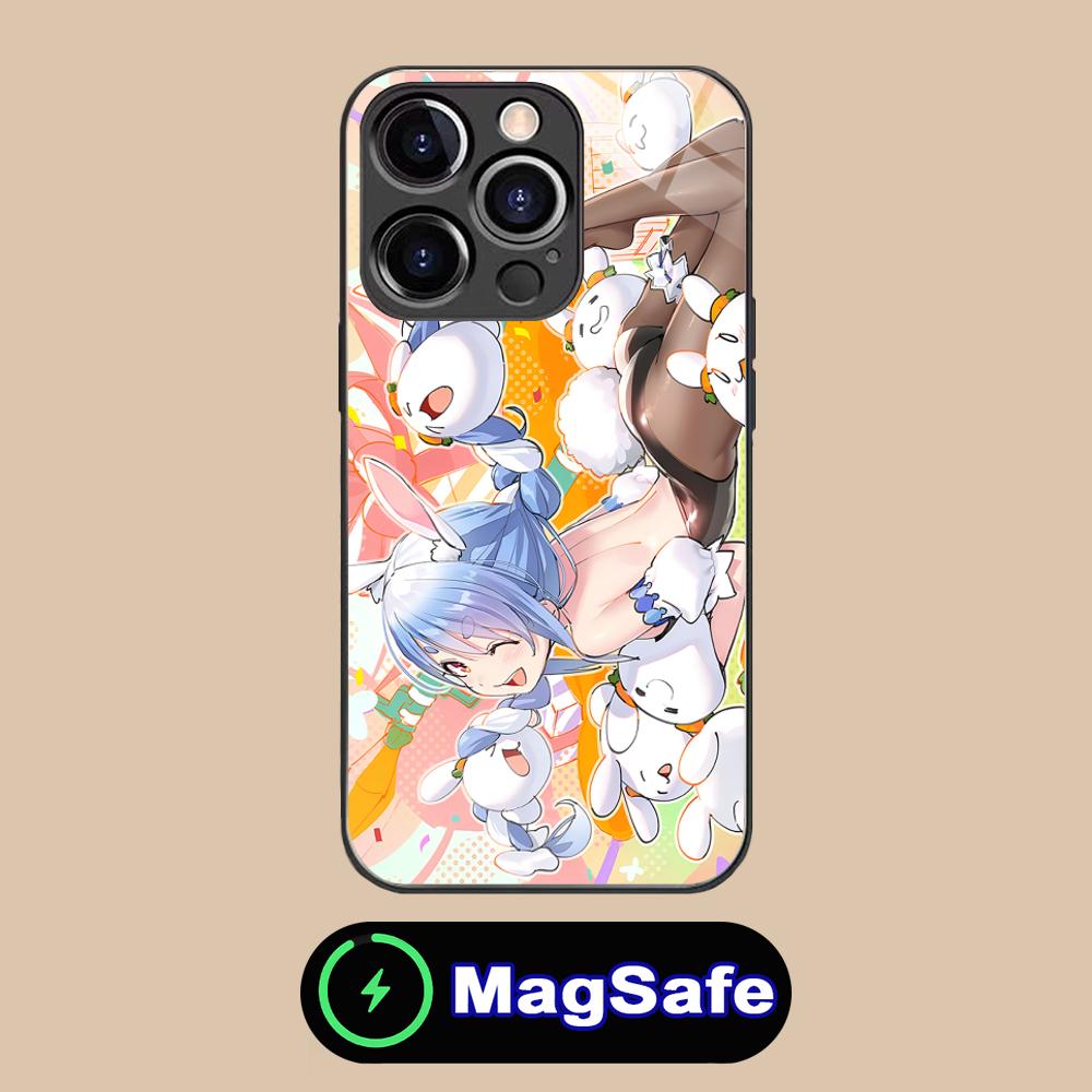 Usada Pekora Anime Phone Case for iPhone 16 15 14 13 12 11 Pro Max Plus Mini MagSafe Glass Colour Protective Smartphone Luxury
