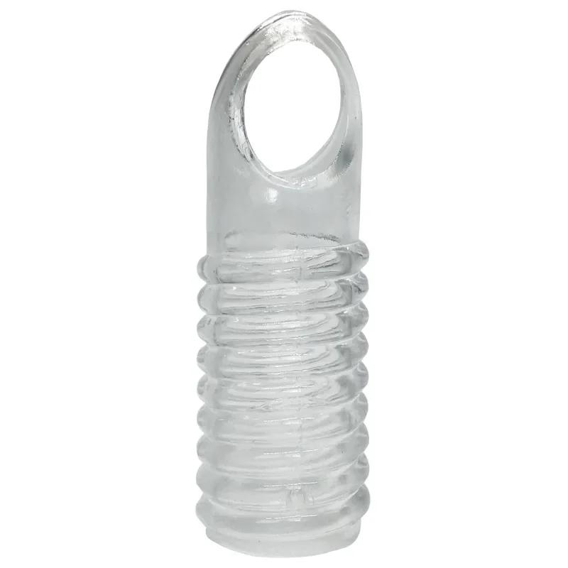 Silicone Reusable Penis Sleeve Flexible Glans Penis Enlarger Extender Delay Ejaculation Cock Ring Sleeve Adult Sex Toys For Men