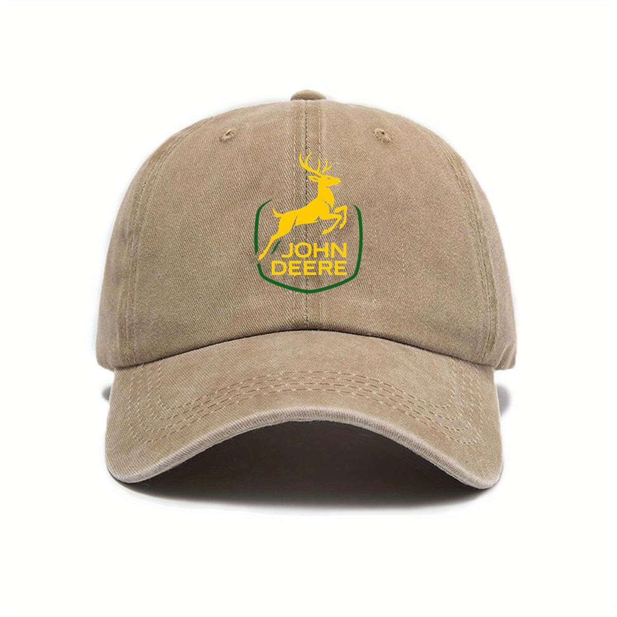 Nowa czapka z daszkiem męska nadruk amerykański retro miękki daszek damska JOHN DEERE adjustable gray