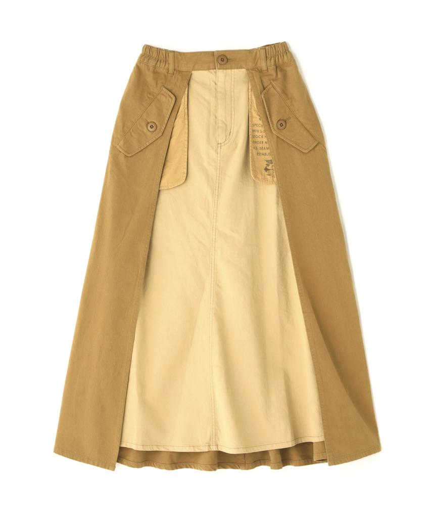 AVIREX MILITARY LAYERED LIKE SKIRT Women's M 386 Camel 783-4216601
