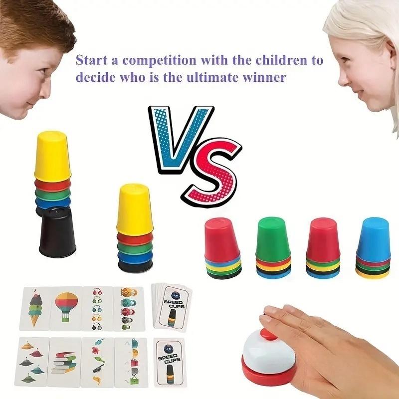 Family Parent Child Gathering Desktop Game Set Race Speed Stacking Cup Puzzle Game Competition Christmas Gift Toys For Kids
