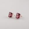 Rhodolite Gemstone 925 Sterling Silver Jewelry Handcrafted Studs Earrings 0.4" Birthday Gift For Her EE-179-12