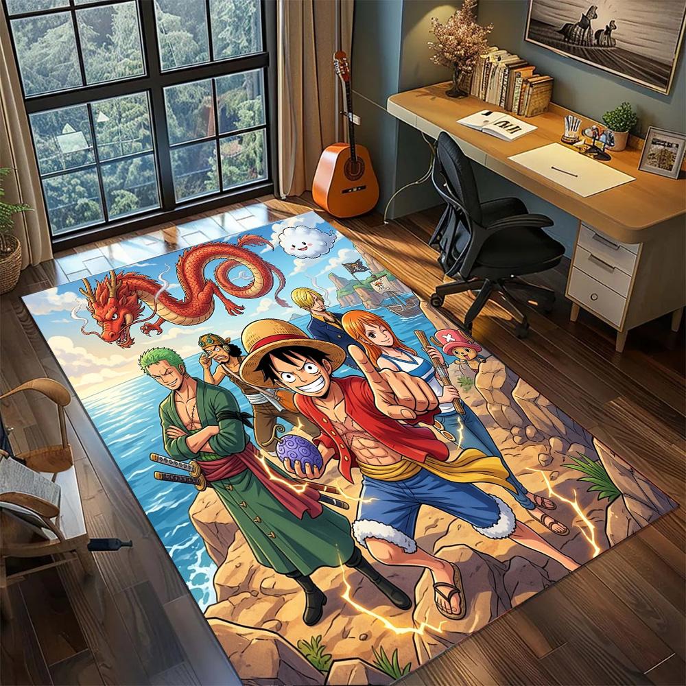 One Piece Luffy Washable Floor Mat Rug Carpet Non Slip Large Area Bedroom Gamer Room Home Decor.-TING