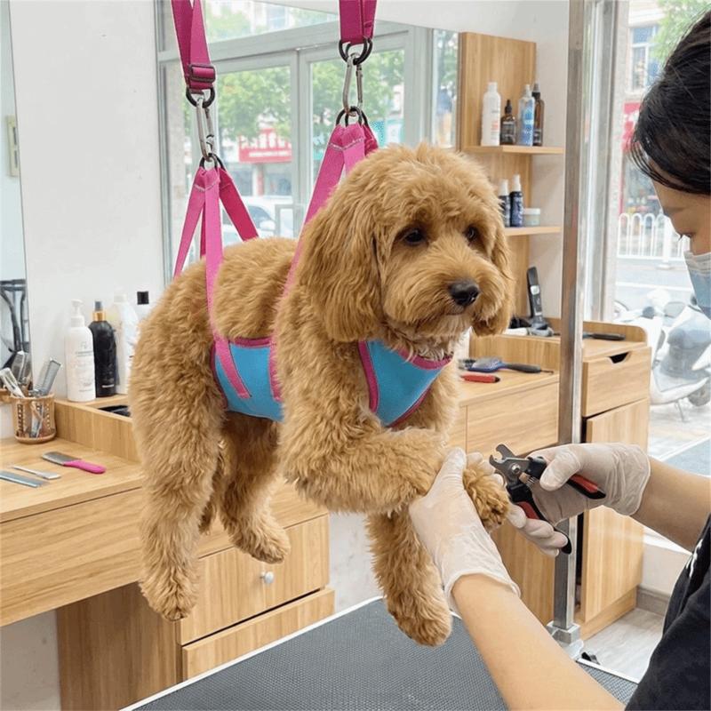 Adjustable Pet Grooming Hammock Hanging Breathable Pet Nail Trimming Hammock Comfortable Durable Cat Fixed Bath Bag Pet Grooming