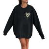 Womens Round Neck Sweatshirt Loose Fit Long Sleeve Fall Winter Casual Street Style Multiple Colors