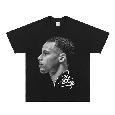 Zomer 100% Puur Katoen Heren Gezichtsprint Koel Casual Retro Ronde Hals Korte Mouw Straatmaat Hoge Kwaliteit T-shirt