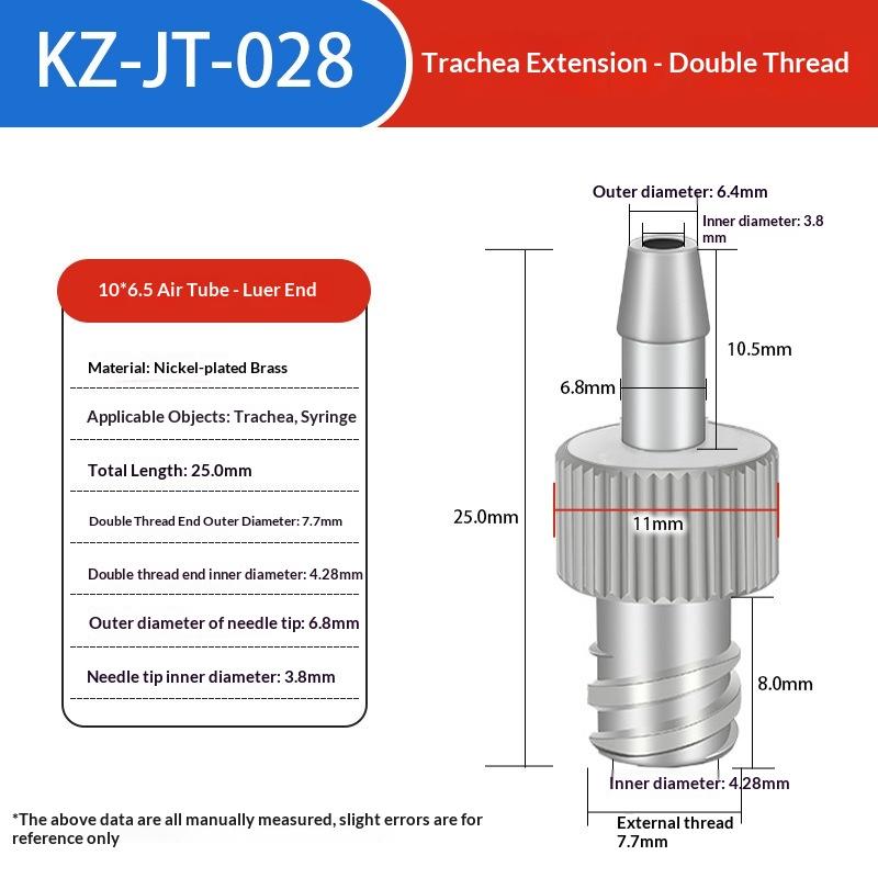 Dispensing Glue Subpackaging Syringe Barrel Luer Lock Adapter Fitting Tracheal Connector Metal Material Parts