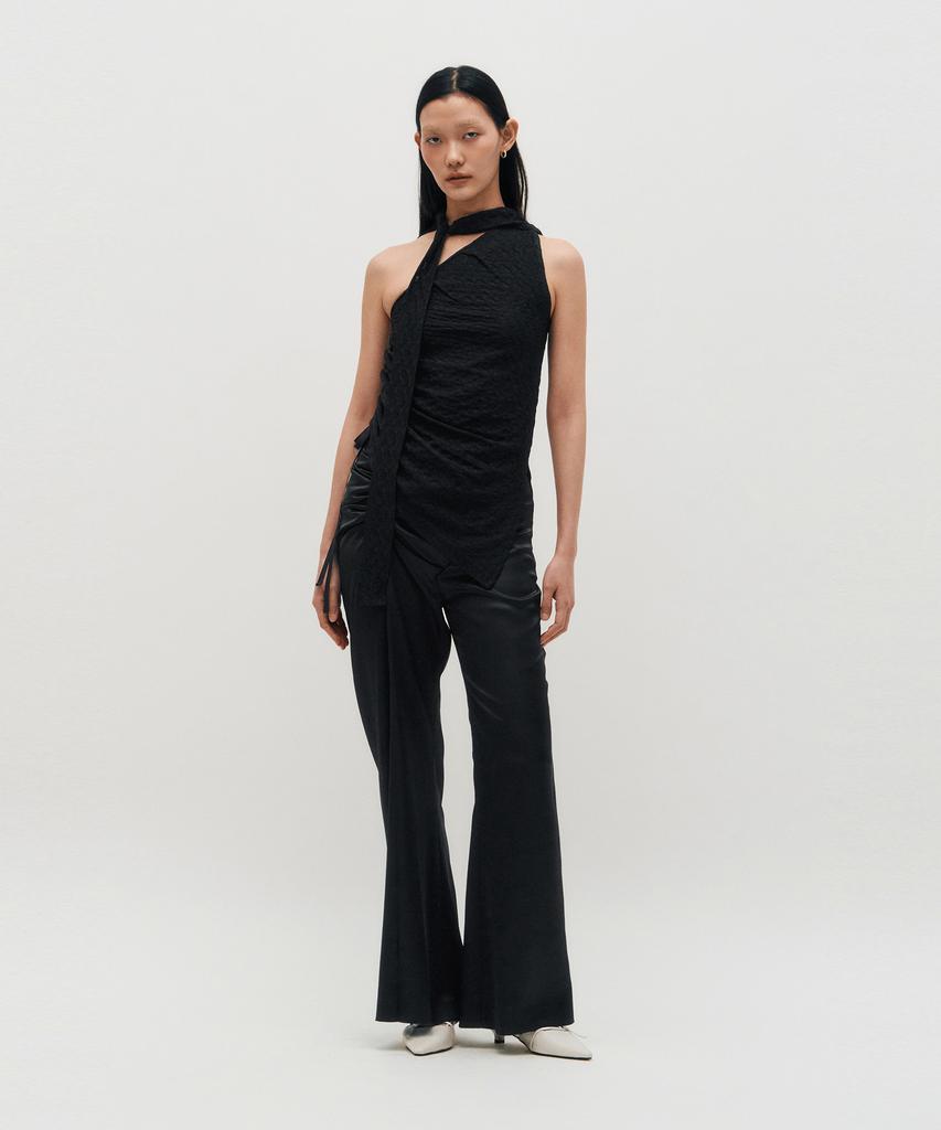 Kimjisu Satin Draped Trousers _ Black