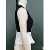 Summer New Women's Sleeveless Shirt, European American Commuter Style Fake Two-piece Cardigan Blouse Leisure Women