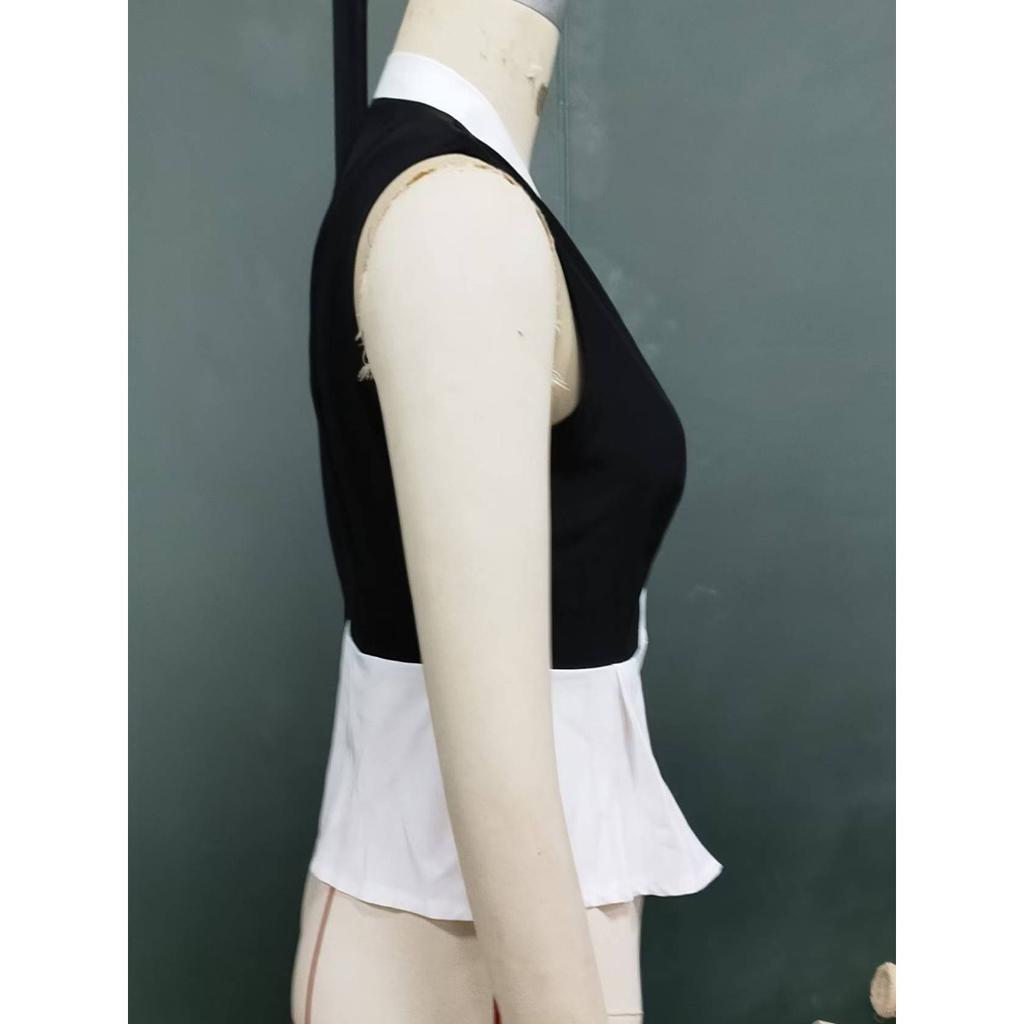 Summer New Women's Sleeveless Shirt, European American Commuter Style Fake Two-piece Cardigan Blouse Leisure Women