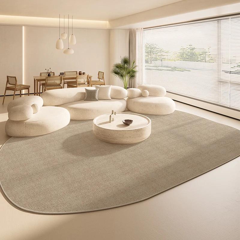 Irregular Shape Living Room Decoration Large Carpet Thickend Plush Rugs for Bedroom Fluffy Soft Lounge Floor Mat Cream Style Rug