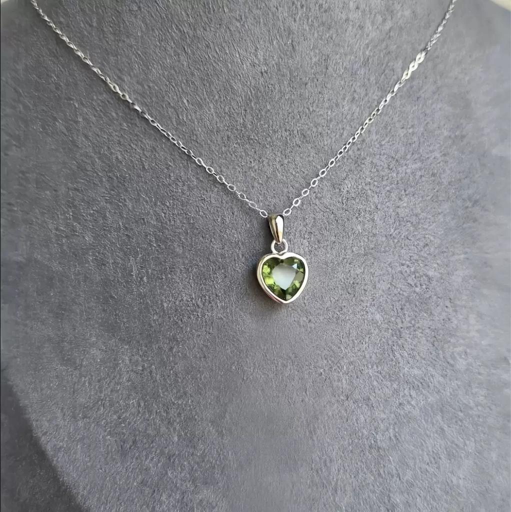Real Money 925 Sterling Silver Simple Crystal Love Heart Pendant Necklace for Women Clavicle Chain Birthday Party Jewelry Gift