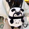 Panda Plush Bag With Zipper Closure For Daily Use And Cute Cartoon Style