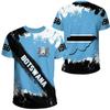 T-shirt Uomo Estiva con Stampa 3D Stile Africano con Motivo Stemma del Botswana Magliette Casual Girocollo Top Maniche Corte