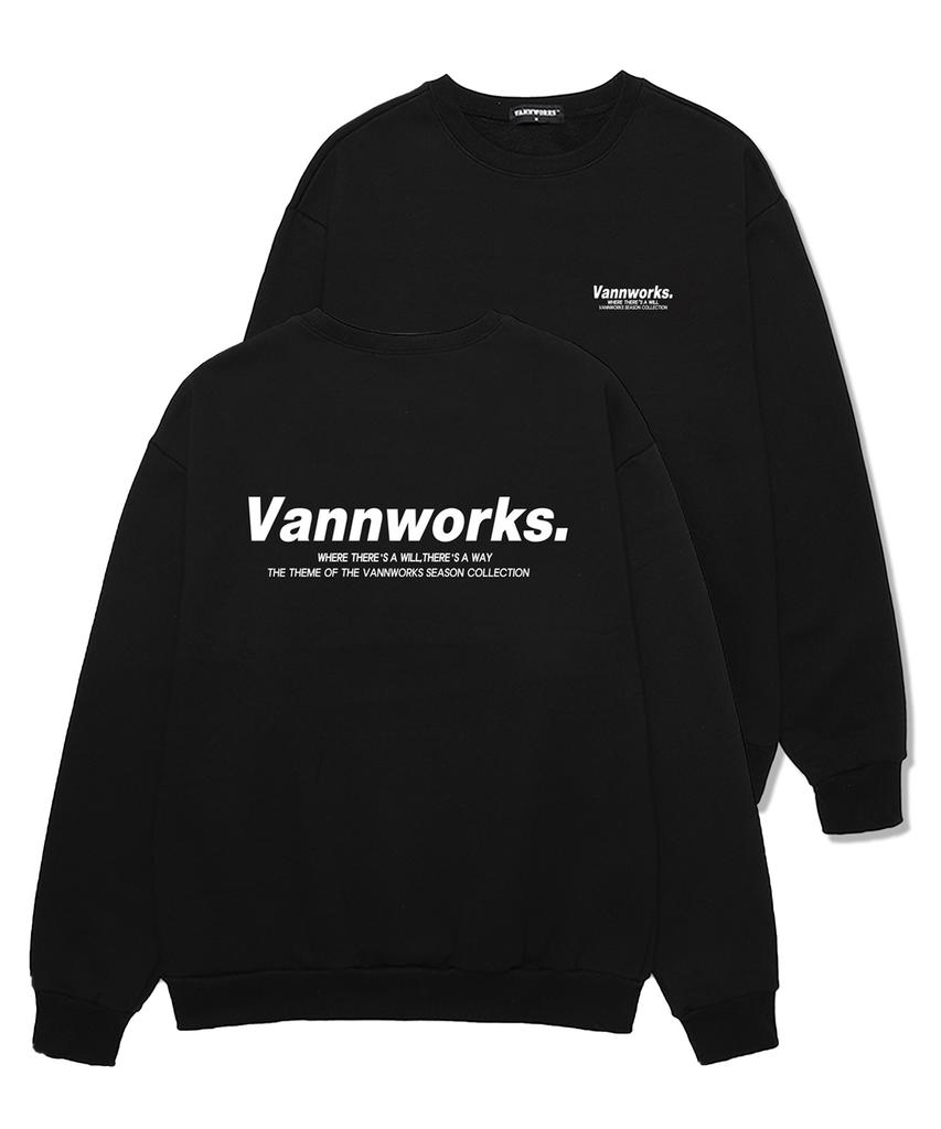 VANNWORKS Minimalism Logo 2 Sweatshirt (Vls0114) Black (B Type)