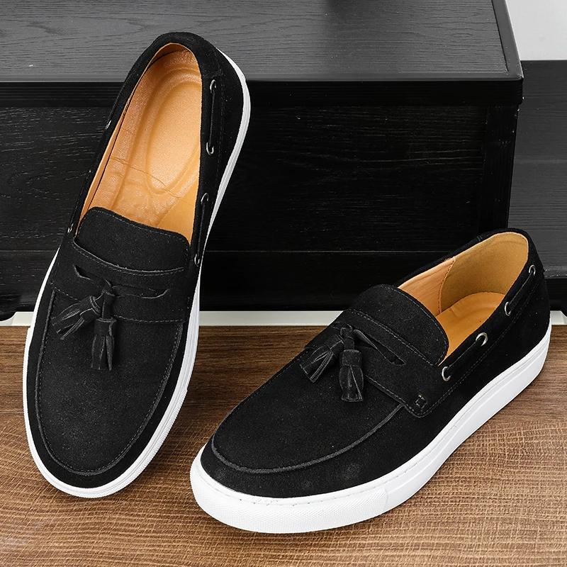 Fashion Men'S Business Casual Shoes Handmade Leather Driving Footwear Leisure Walk Loafers Outdoor Moccasins Male Slip On Flats