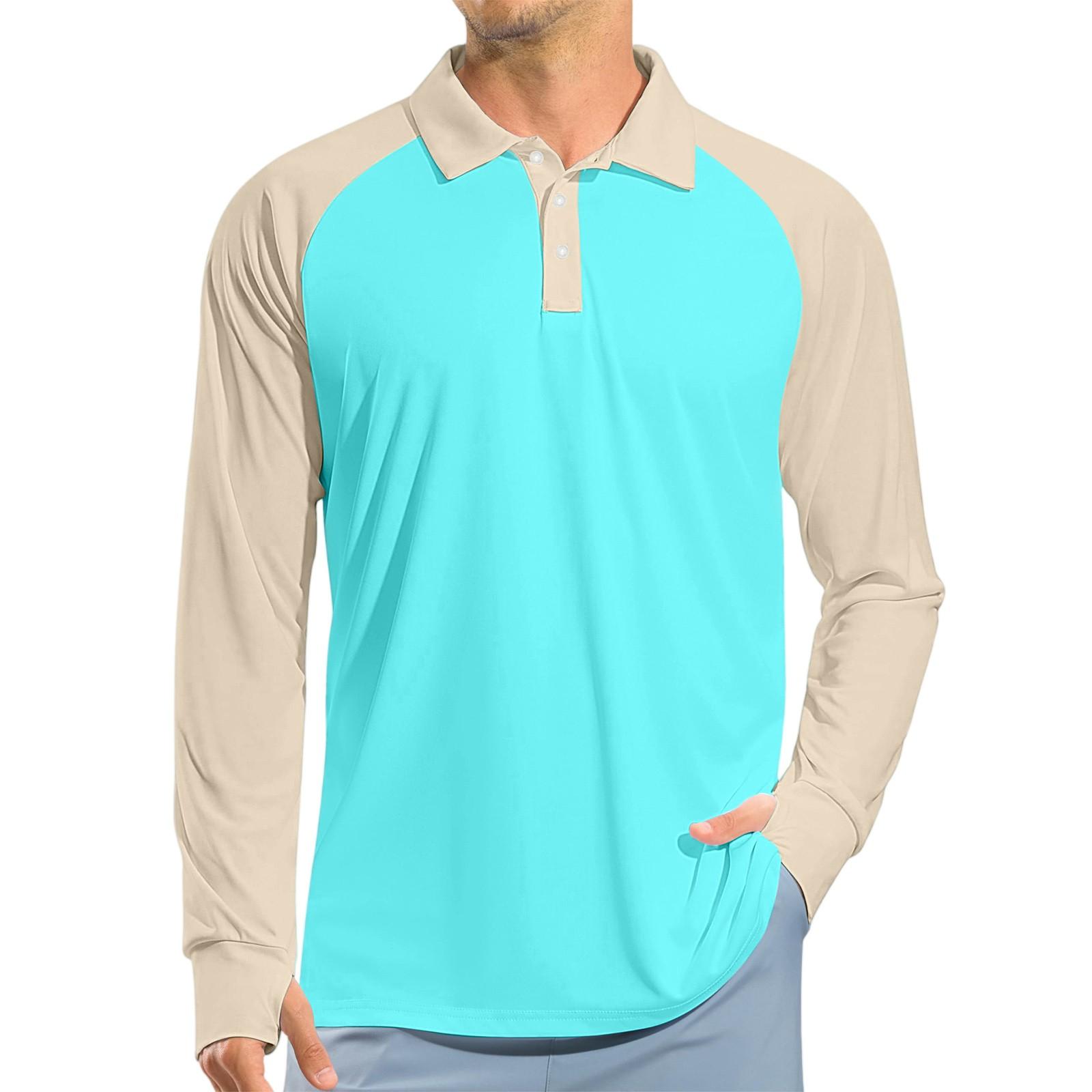 

Чоловіча футболка для гольфу з довгим рукавом реглан, UPF 50+, легка футболка XL