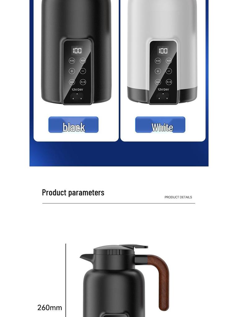 Universal Smart Car Electric Kettle - Large Capacity, Quick Boil, Insulated Cup