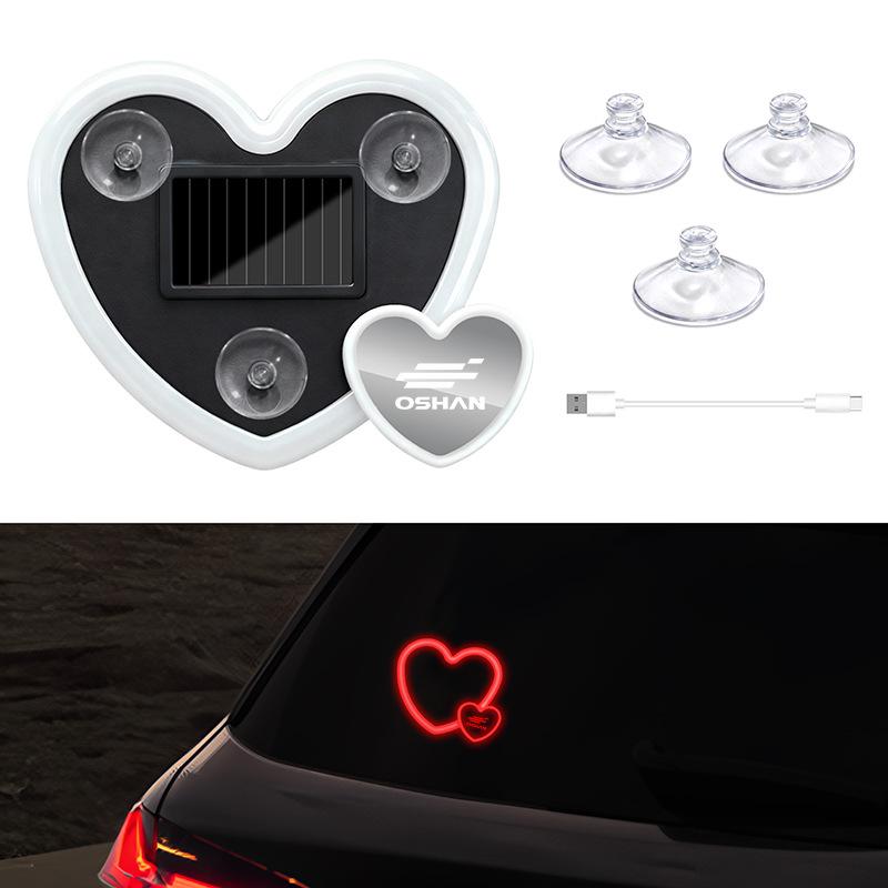 Solar-Powered Heart-Shaped Light for Changan Oshan Z6, X5PLUS, X7, A600 Cars - Decorative and Warning Light