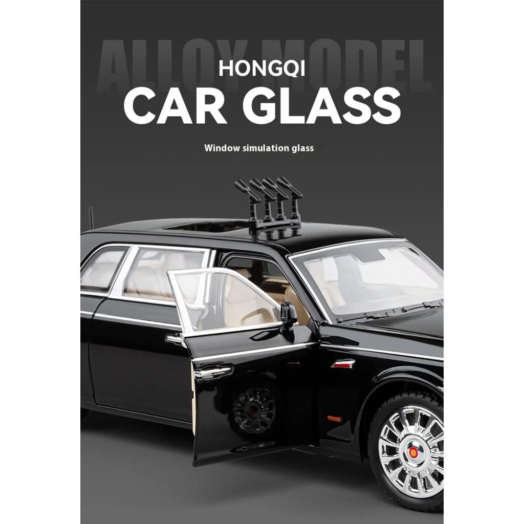 1/24 HONGQI L5 Stopowa Limuzyna Luksusowy Samochód Odlewany Model Samochód Paradny na 70. Rocznicę Kolekcja Wystawa Ornament Prezent dla Chłopców Zabawka dla Dzieci