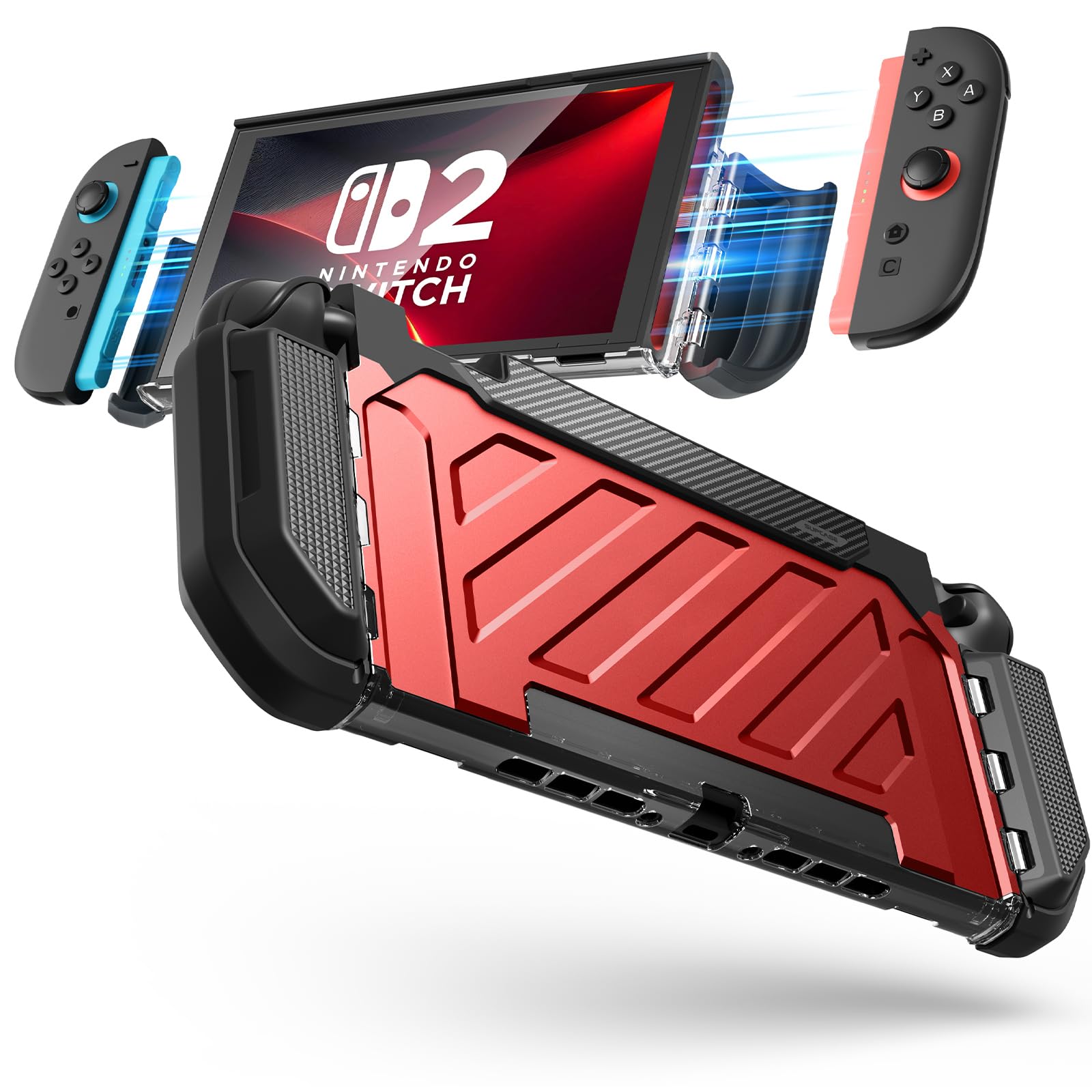 

SUPCASE Чехол для Nintendo Switch 2 2025 года с магнитной док-станцией и встроенной крышкой для Switch 2 серии UBPro [Военная защита] [Совместим с Joy-Con]
