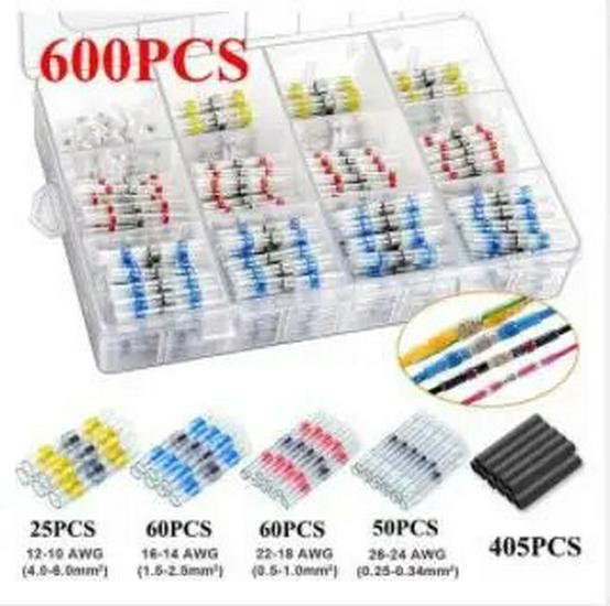 Heat Shrink Solder Ring Wire Connectors: 320-860 pcs Butt Splice Kit