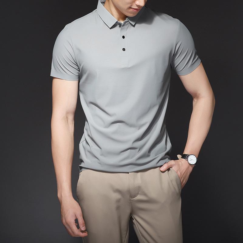 Ice Silk Summer Mens Short Sleeve Polo Shirts Golf Shirts Fashion Business Casual Male Tops Tees Polo