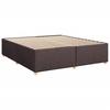 Box Spring Bed with Mattress Dark Brown 200x200 Cm Fabric