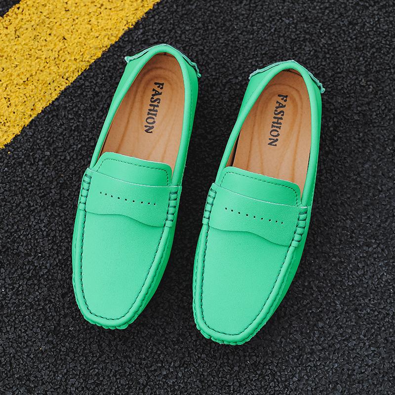 Genuine Leather Casual Shoes Light Non-slip Men's Driving Shoes Elegantes Slip On Flats Leisure Handmade Dress Loafers Moccasins