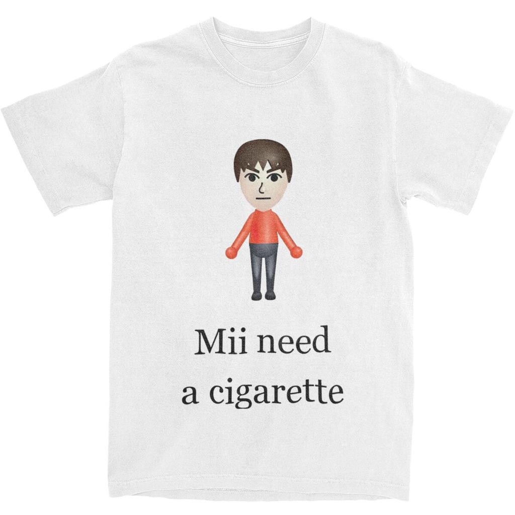 Mii Braucht Eine Zigarette Herren Damen T-Shirt Mii Brawler Merch Cooles T-Shirt T-Shirts Baumwolle Geschenkidee Kleidung