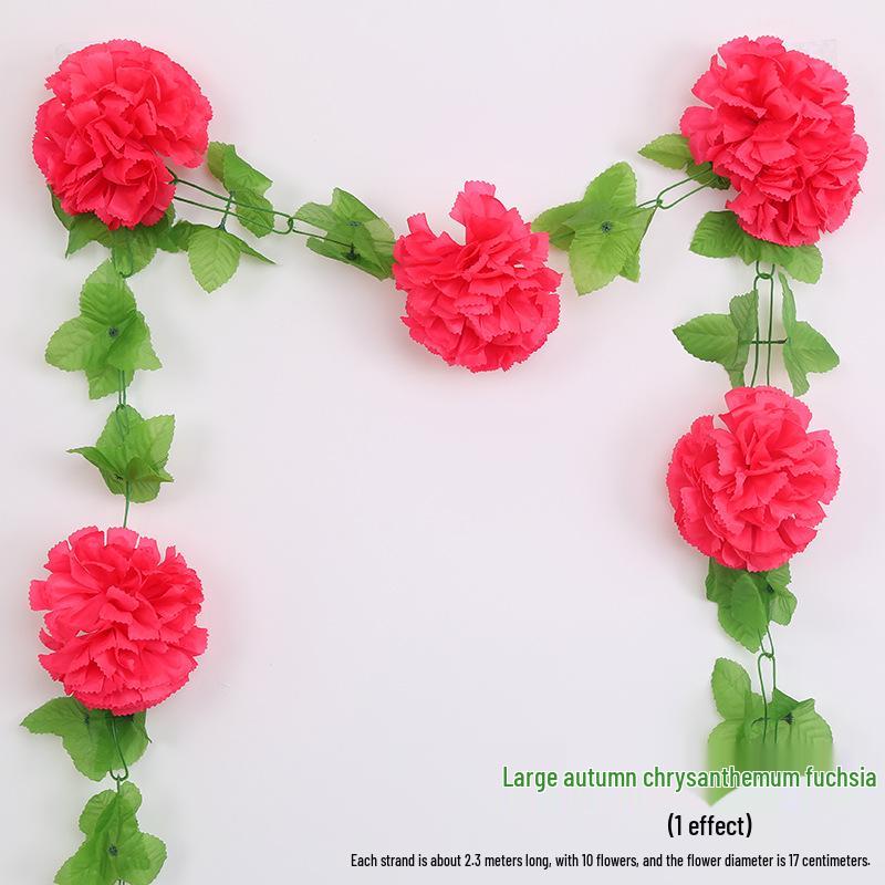 Artificial Chrysanthemum Vines for Cemetery and Memorial Decor - Silk and Plastic Hanging Floral Decoration