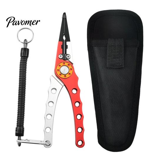 Fishing Tackle Equipment Aluminum Pliers, Saltwater Resistant Surf Tool, Braided Portable Pliers Line Cutter And Split Ring Opener for Outdoor