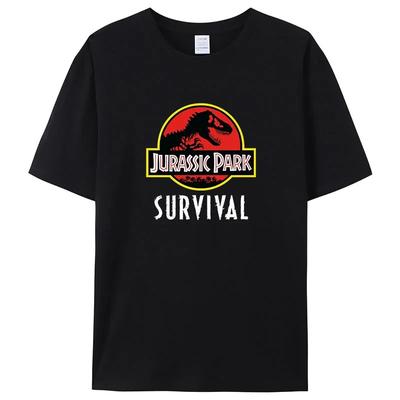 100% Katoen Bedrukte T-shirts Jurassic Park T-shirt Heren Casual Dames Grappige Tops Jurassic World T-shirts Korte Mouw Cool T-shirt