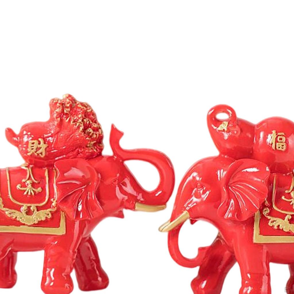 2 Pieces Elephant Statue/ Home Decoration Standing Creative Resin Modern Gifts Figurine/ for Bedroom