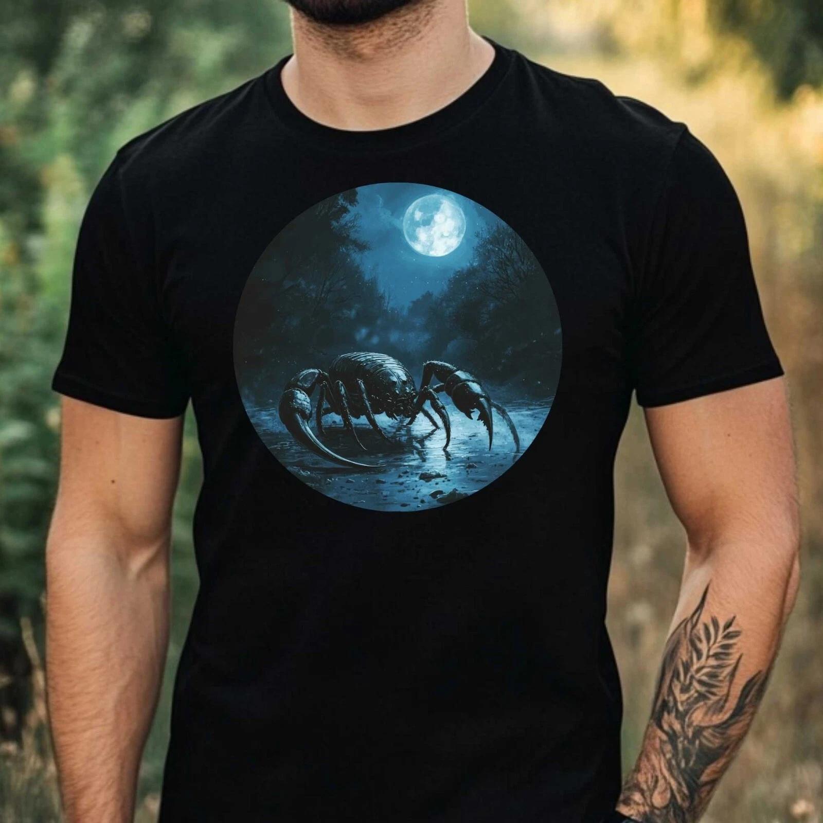 T-Shirt Herren Skorpion im Mondlicht Motiv Baumwolle Größe XS bis 5XL XS