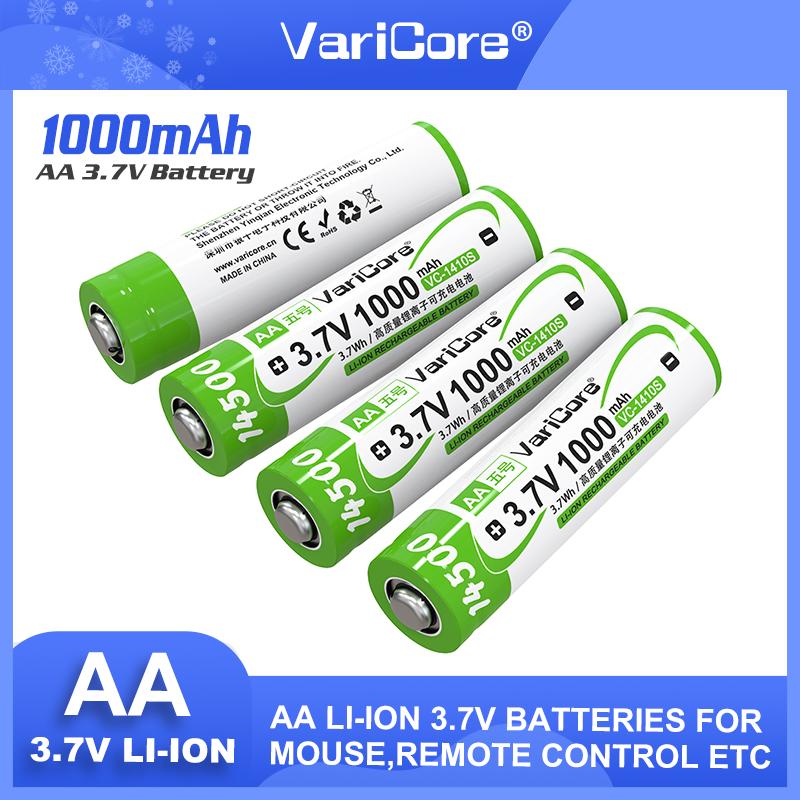 VariCore 3.7V 14500 1410S 1000mAh Li-ion Rechargeable Battery With Tip Multimeter Sweeper Lamp Digital Camera Control Mini Fan