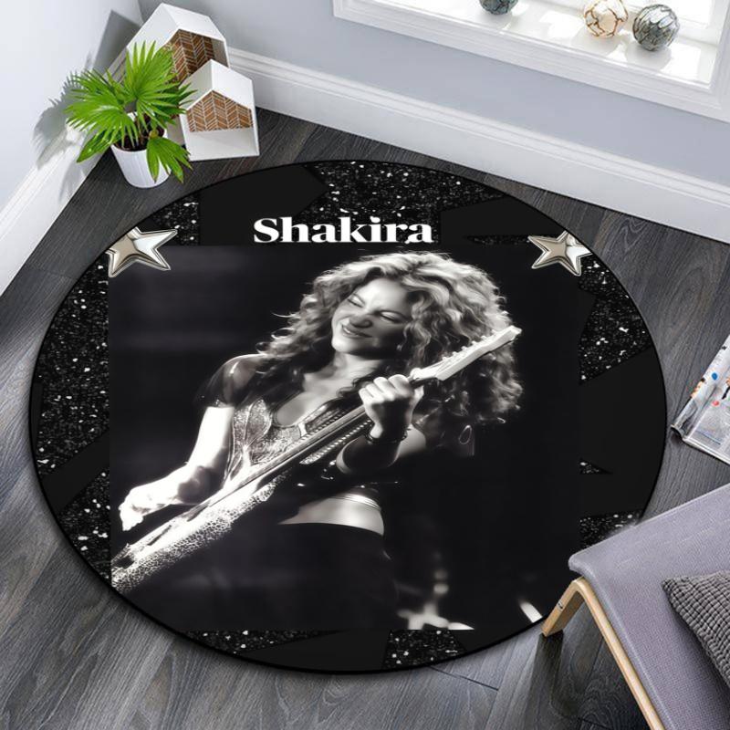 Shakira pattern round rug,Carpet Rug for Living Room Bedroom Playroom ,Non-slip Floor Mat,Holiday Gifts and Birthday Gifts.